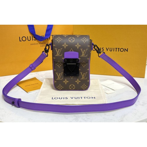 Louis Vuitton M81522 S-Lock Vertical wearable wallet in Monogram Macassar coated canvas and Purple cowhide leather Louis Vuitton M81522 S-Lock Vertical wearable wallet in Monogram Macassar coated canvas and Purple cowhide leather