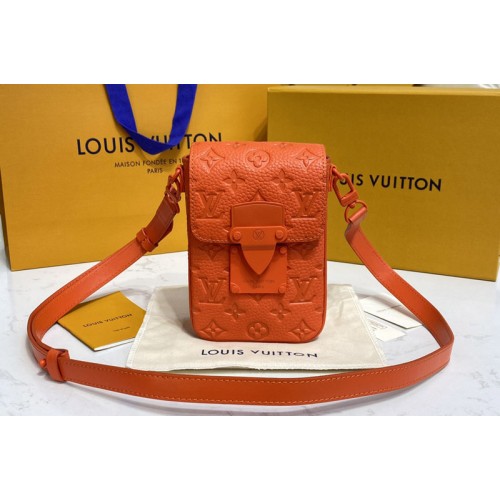 Louis Vuitton M81525 S-Lock Vertical wearable wallet in Orange Taurillon Monogram leather