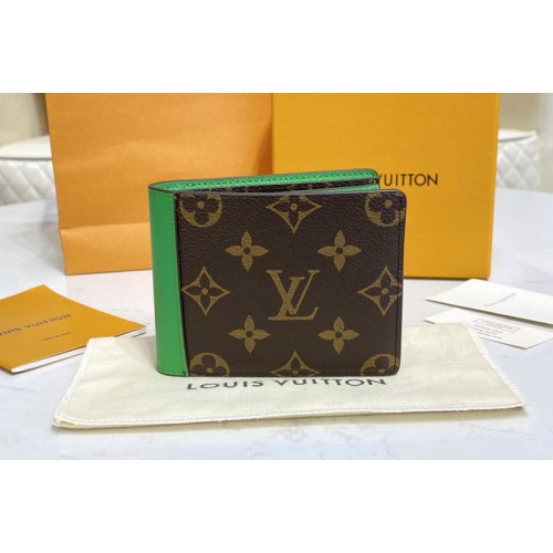 Louis Vuitton M81537 Multiple wallet in Monogram Macassar coated canvas With Green Louis Vuitton M81537 Multiple wallet in Monogram Macassar coated canvas With Green