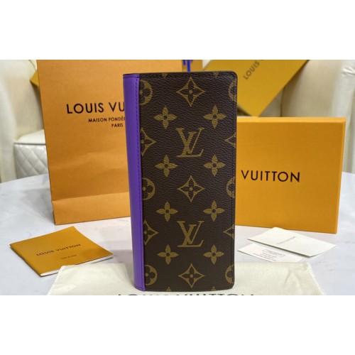 Louis Vuitton M81538 Brazza wallet in Monogram Macassar coated canvas With Purple Louis Vuitton M81538 Brazza wallet in Monogram Macassar coated canvas With Purple