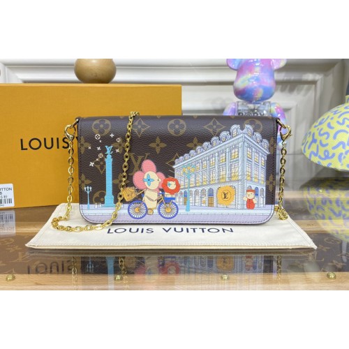 Louis Vuitton M81545 Felicie Pochette Bag in Pink Monogram coated canvas Louis Vuitton M81545 Felicie Pochette Bag in Pink Monogram coated canvas