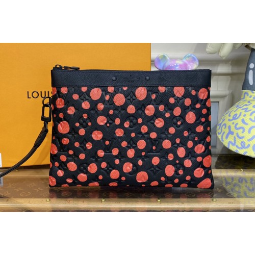 Louis Vuitton M82019 LVxYK Pochette To Go Clutch in Black and red Taurillon Monogram cowhide with Infinity Dots print Louis Vuitton M82019 LVxYK Pochette To Go Clutch in Black and red Taurillon Monogram cowhide with Infinity Dots print