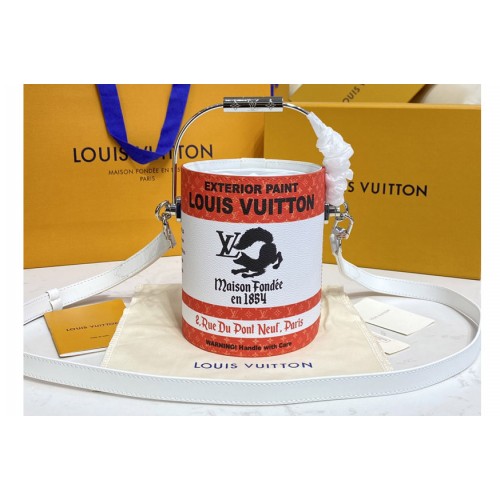 Louis Vuitton M81590 Paint Can Bag in Orange Coated canvas and cowhide leather Louis Vuitton M81590 Paint Can Bag in Orange Coated canvas and cowhide leather