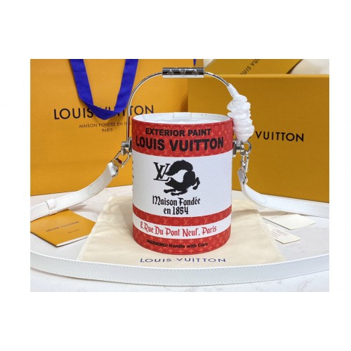 Louis Vuitton M81595 Paint Can Bag in Red Coated canvas and cowhide leather