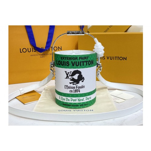 Louis Vuitton M81592 Paint Can Bag in Green Coated canvas and cowhide leather