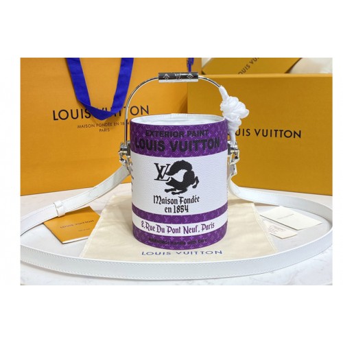 Louis Vuitton M81591 Paint Can Bag in Purple Coated canvas and cowhide leather