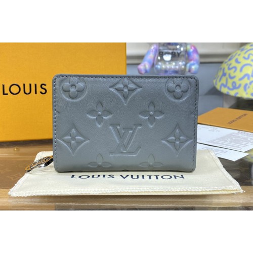 Louis Vuitton M81599 Lou Coussin wallet in Gray Monogram-embossed lambskin
