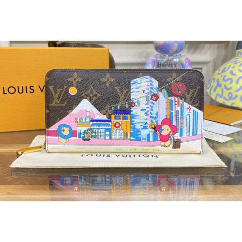 Louis Vuitton M81630 Zippy Wallet in Monogram coated canvas With Blue