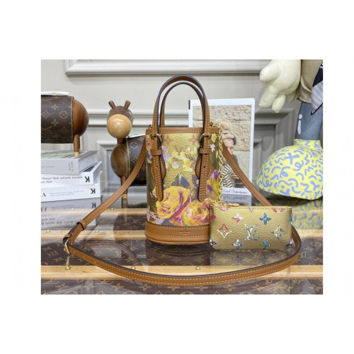 Louis Vuitton M81724 Nano Bucket Bag in Gold Coated canvas Louis Vuitton M81724 Nano Bucket Bag in Gold Coated canvas