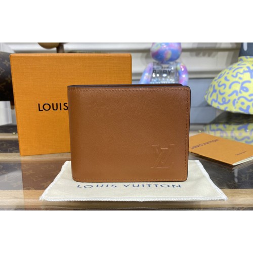 Louis Vuitton M81770 Slender wallet in Tan Millesime calf leather