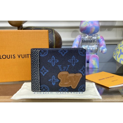 Louis Vuitton M81821 Slender Wallet in Blue Monogram coated canvas Louis Vuitton M81821 Slender Wallet in Blue Monogram coated canvas