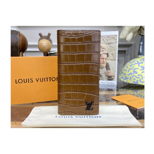 Louis Vuitton N81818 Brazza wallet in Tan Alligator leather