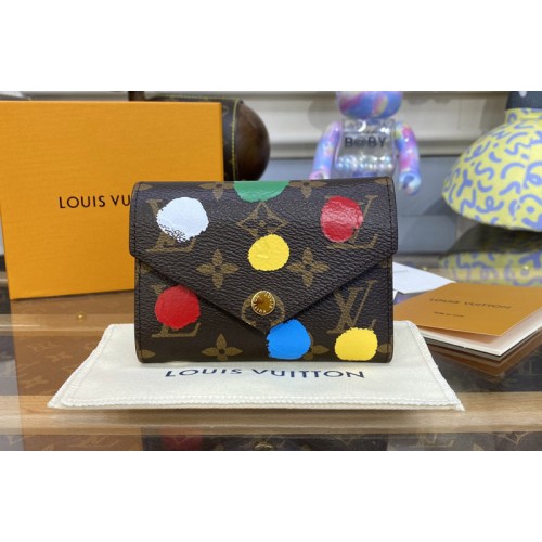 Louis Vuitton M81865 x YK Victorine Wallet in Monogram coated canvas with 3D Painted Dots print