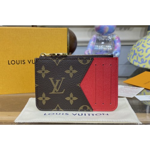 Louis Vuitton M81881 Romy card holder in Monogram coated canvas With Red Louis Vuitton M81881 Romy card holder in Monogram coated canvas With Red