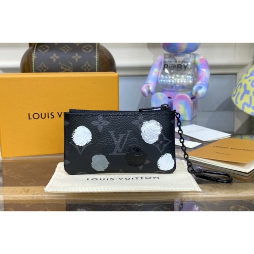 Louis Vuitton M81929 x YK Pochette Cle Wallet in Monogram Eclipse coated canvas with 3D Painted Dots print