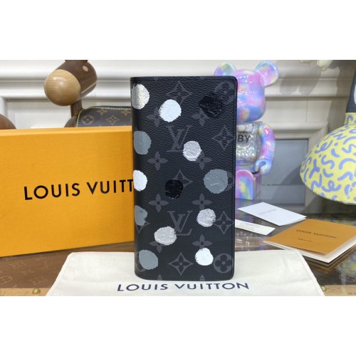 Louis Vuitton M81932 x YK Brazza wallet in Monogram Eclipse coated canvas with 3D Painted Dots print Louis Vuitton M81932 x YK Brazza wallet in Monogram Eclipse coated canvas with 3D Painted Dots print