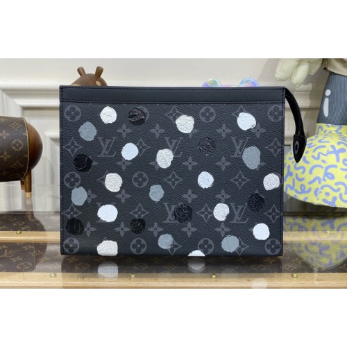 Louis Vuitton M81934 x YK Pochette Voyage Bag in Monogram Eclipse coated canvas with 3D Painted Dots print Louis Vuitton M81934 x YK Pochette Voyage Bag in Monogram Eclipse coated canvas with 3D Painted Dots print