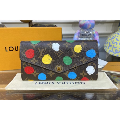 Louis Vuitton M81980 x YK Sarah Wallet in Monogram coated canvas with 3D Painted Dots print Louis Vuitton M81980 x YK Sarah Wallet in Monogram coated canvas with 3D Painted Dots print