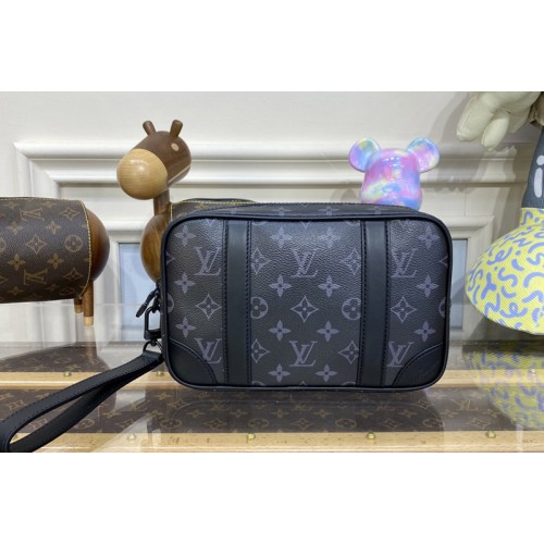 Louis Vuitton M82076 Pochette Kasai pouch Bag in Monogram Eclipse coated canvas Louis Vuitton M82076 Pochette Kasai pouch Bag in Monogram Eclipse coated canvas