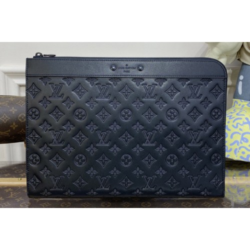 Louis Vuitton M82080 Pochette Jour Bag in Black Monogram Shadow embossed cowhide leather Louis Vuitton M82080 Pochette Jour Bag in Black Monogram Shadow embossed cowhide leather