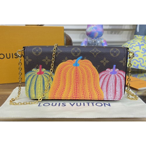 Louis Vuitton M82108 x YK Felicie Pochette Bag in Monogram coated canvas with Pumpkin print Louis Vuitton M82108 x YK Felicie Pochette Bag in Monogram coated canvas with Pumpkin print