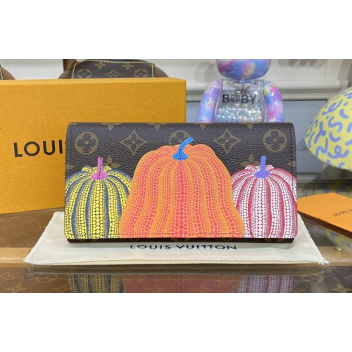 Louis Vuitton M82114 x YK Sarah Wallet in Monogram coated canvas with Pumpkin print