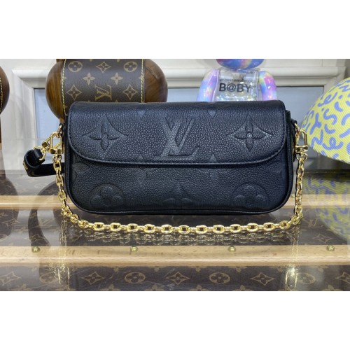 Louis Vuitton M82154 Wallet on Chain Ivy Bag in Black Monogram Empreinte leather Louis Vuitton M82154 Wallet on Chain Ivy Bag in Black Monogram Empreinte leather