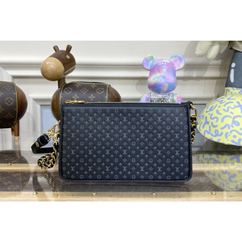 Louis Vuitton M82247 Lexington Pouch in Black Monogram-embossed calf leather