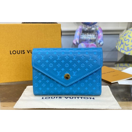 Louis Vuitton M82314 Victorine wallet in Blue Monogram-embossed calf leather