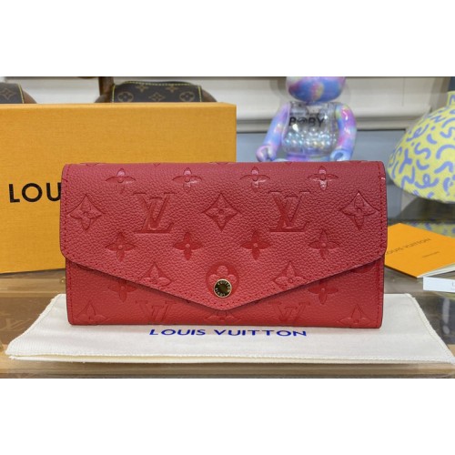 Louis Vuitton M82257 Sarah wallet in Red Monogram Empreinte embossed supple grained cowhide leather