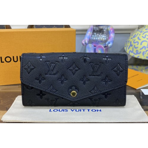 Louis Vuitton M82257 Sarah wallet in Black Monogram Empreinte embossed supple grained cowhide leather