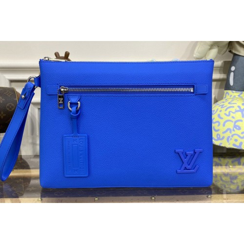 Louis Vuitton M82270 Takeoff Pouch In Blue Cowhide leather