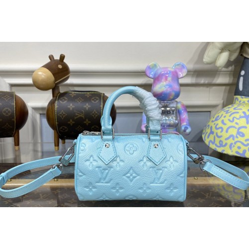 Louis Vuitton M82342 Nano Speedy bag in Lagoon Monogram Empreinte leather Louis Vuitton M82342 Nano Speedy bag in Lagoon Monogram Empreinte leather