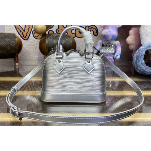 Louis Vuitton M82682 Nano Alma bag in Silver Epi grained cowhide leather Louis Vuitton M82682 Nano Alma bag in Silver Epi grained cowhide leather