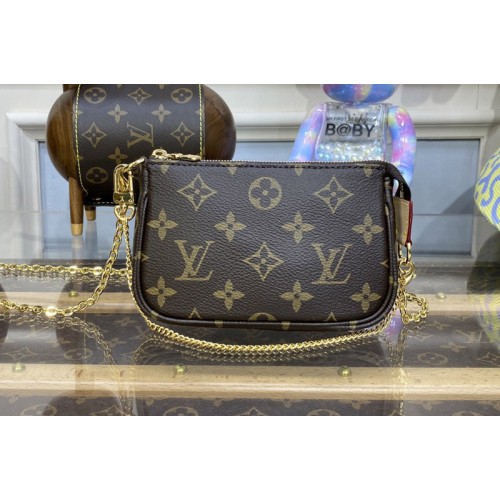 Louis Vuitton M82510 Mini Pochette Accessoires Pouch On Chain in Monogram coated canvas