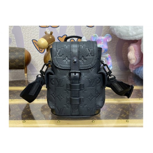 Louis Vuitton M83164 Nano Christopher backpack in Black Taurillon Monogram embossed cowhide leather Louis Vuitton M83164 Nano Christopher backpack in Black Taurillon Monogram embossed cowhide leather