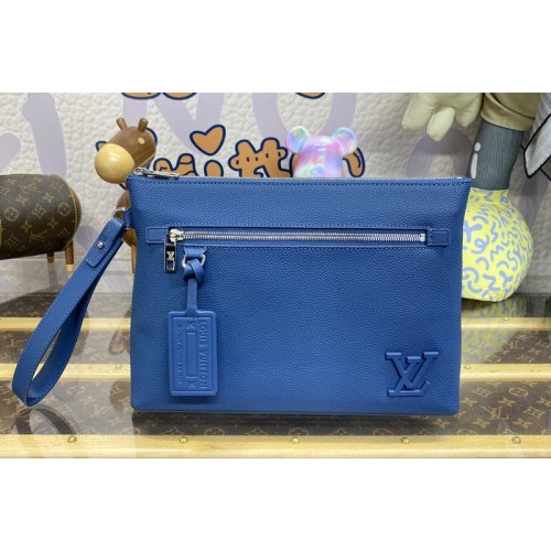 Louis Vuitton M82813 Takeoff Pouch In Atlantic Blue Cowhide leather