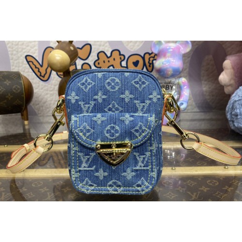 Louis Vuitton M82948 Fairfax Pochette Bag in Blue Monogram Denim Canvas