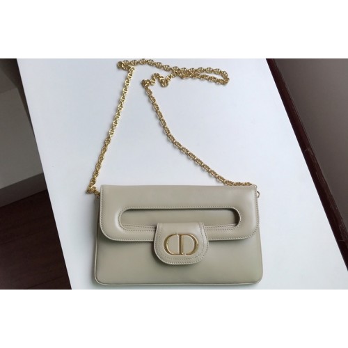 Christian Dior M8641 Dior Medium DiorDouble bag in Gray Smooth Calfskin