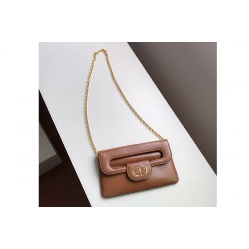 Christian Dior M8641 Dior Medium DiorDouble bag in Tan Smooth Calfskin