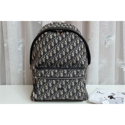 Christian Dior 1VOBA088YKY rider backpack in Beige and Black Dior Oblique Jacquard