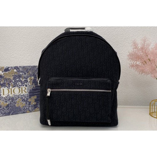 Christian Dior 1VOBA088YKY rider backpack in Black Dior Oblique Jacquard