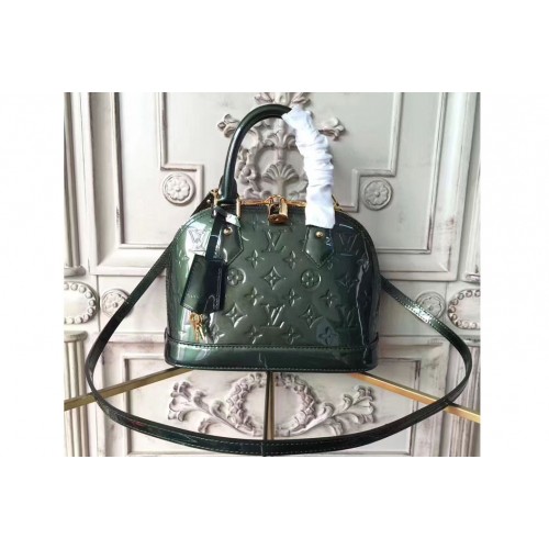 Louis Vuitton M90322 Alma BB Bag in Green Monogram Vernis Leather