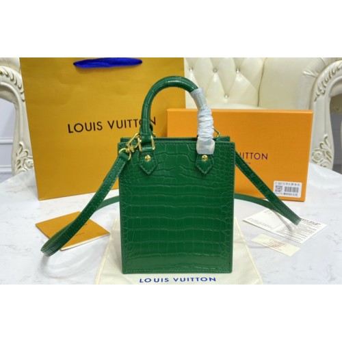 Louis Vuitton N99487 Petit Sac Plat bag in Green Brilliant Alligator leather