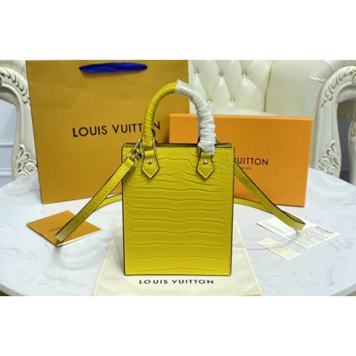 Louis Vuitton N99487 Petit Sac Plat bag in Yellow Brilliant Alligator leather