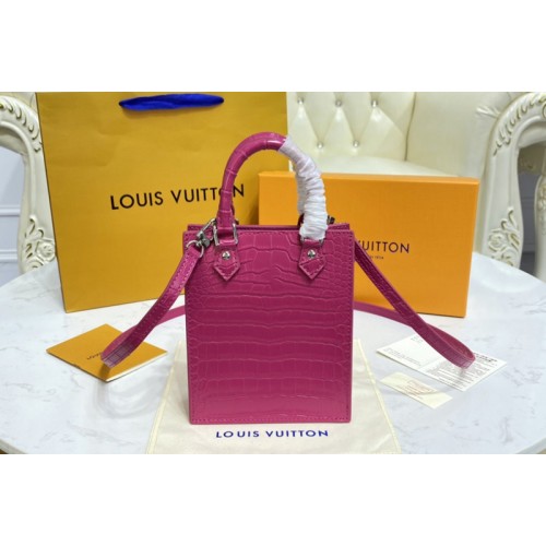 Louis Vuitton N99487 Petit Sac Plat bag in Pink Brilliant Alligator leather
