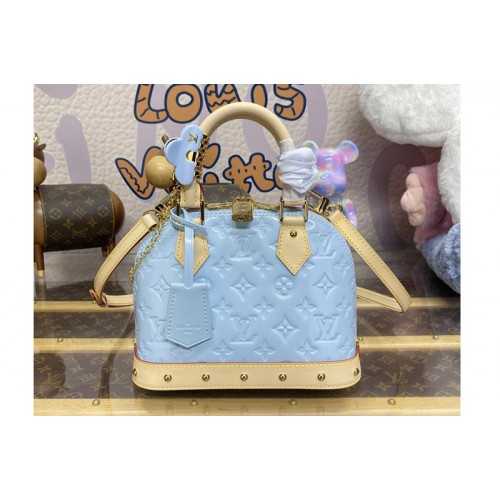 Louis Vuitton M24062 Alma BB Bag in Sky shiny Monogram Vernis leather Louis Vuitton M24062 Alma BB Bag in Sky shiny Monogram Vernis leather