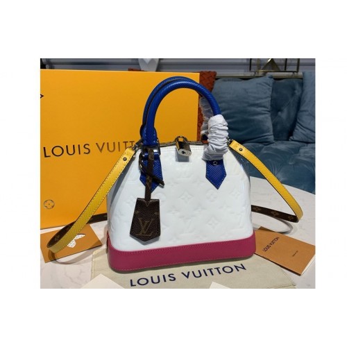 Louis Vuitton M91606 Alma BB handbag in White Rose Monogram Vernis Leather