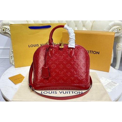 Louis Vuitton M91611 Alma PM Bag in Red Monogram Vernis