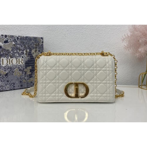 Christian Dior M9242 Medium Dior Caro bag in White Supple Cannage Calfskin